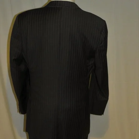 Canali 13320 Drop 7 Gray Striped Two Button Suit 42L